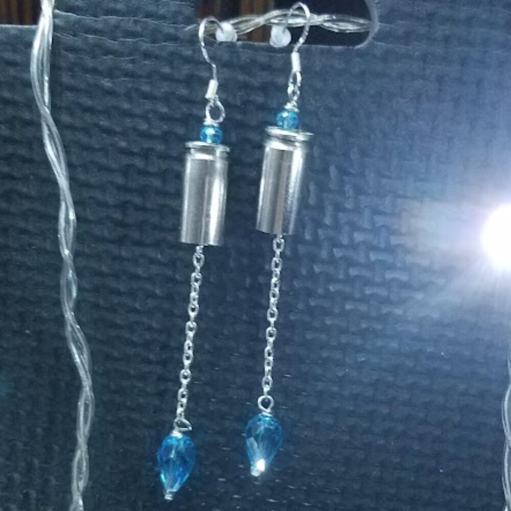 Teardrop Bullet Crystal Earrings